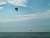 Kitesurfing action on earnse bay