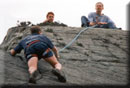 Climbing on Barmouth Slabs