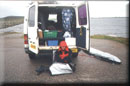Me wet and tired after windsurfing on Loch Bee